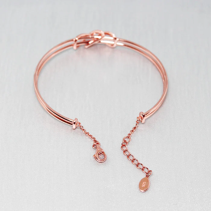 Silver Rose Gold Dual Entangle Bracelet - Image 2