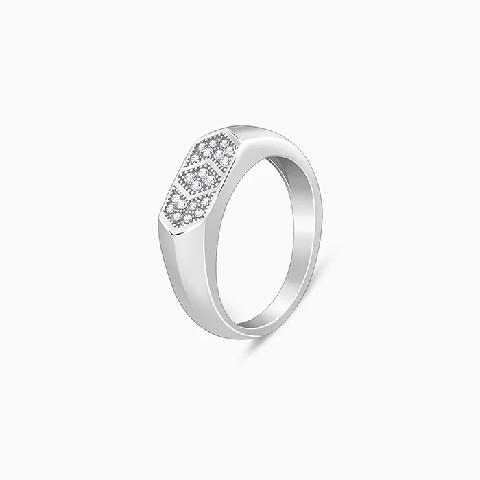 Silver Royal Facet Ring For Him - Image 4