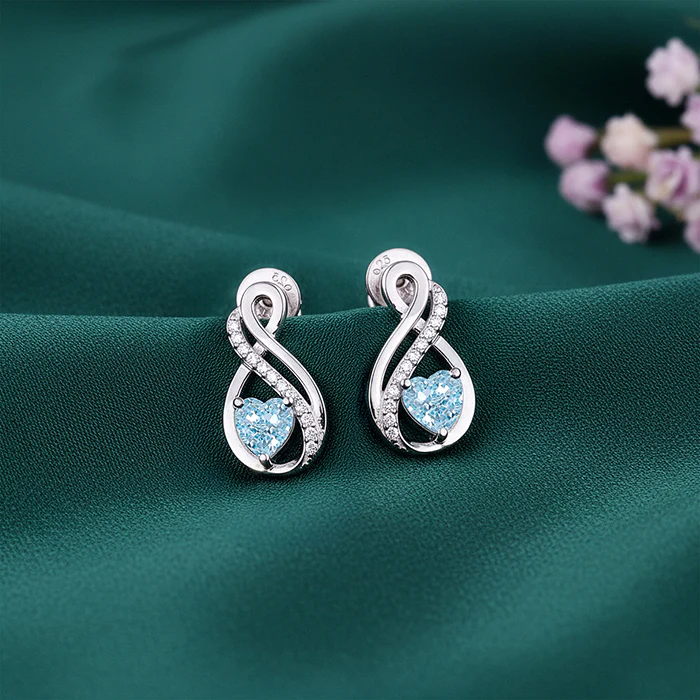Silver Sea of Love Earrings - Image 2