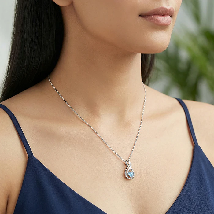Silver Sea of Love Pendant with Link Chain - Image 3