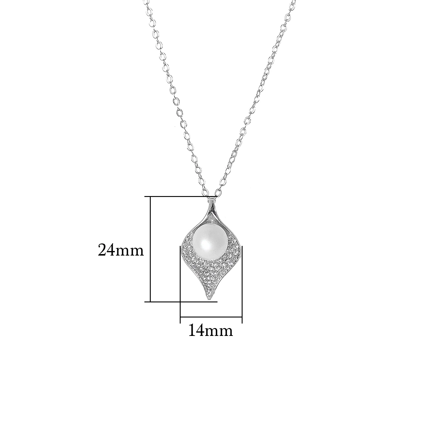 Silver Seashell Pearl Necklace - Image 5