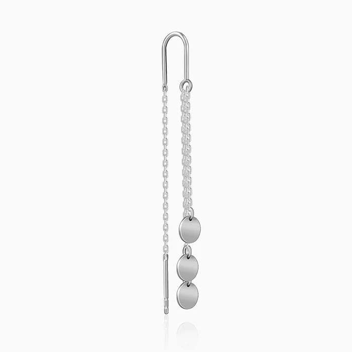Silver Seriqo Flow Sui Dhaga Earrings - Image 4