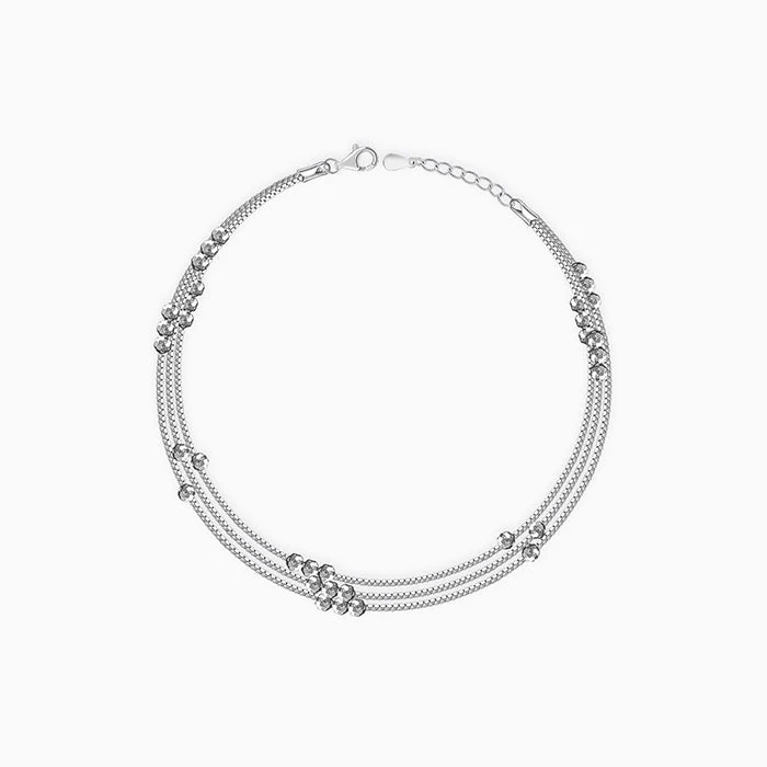 Silver Silence Layered Anklet - Image 3