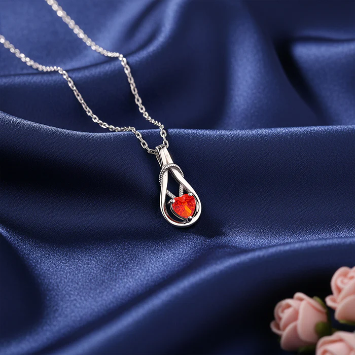 Silver Silent Vows Pendant With Link Chain - Image 2