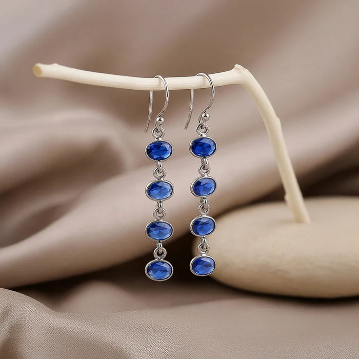 Silver Sky Glow Dangler Earrings - Image 2