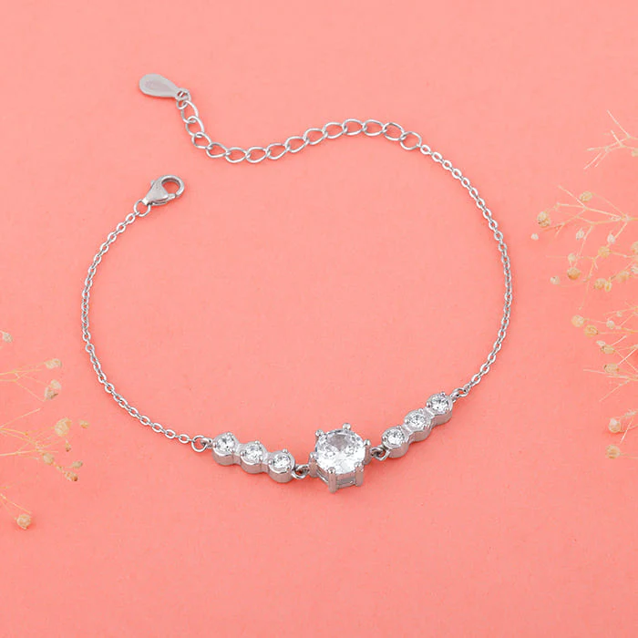 Silver Solitaire Grace Bracelet - Image 2
