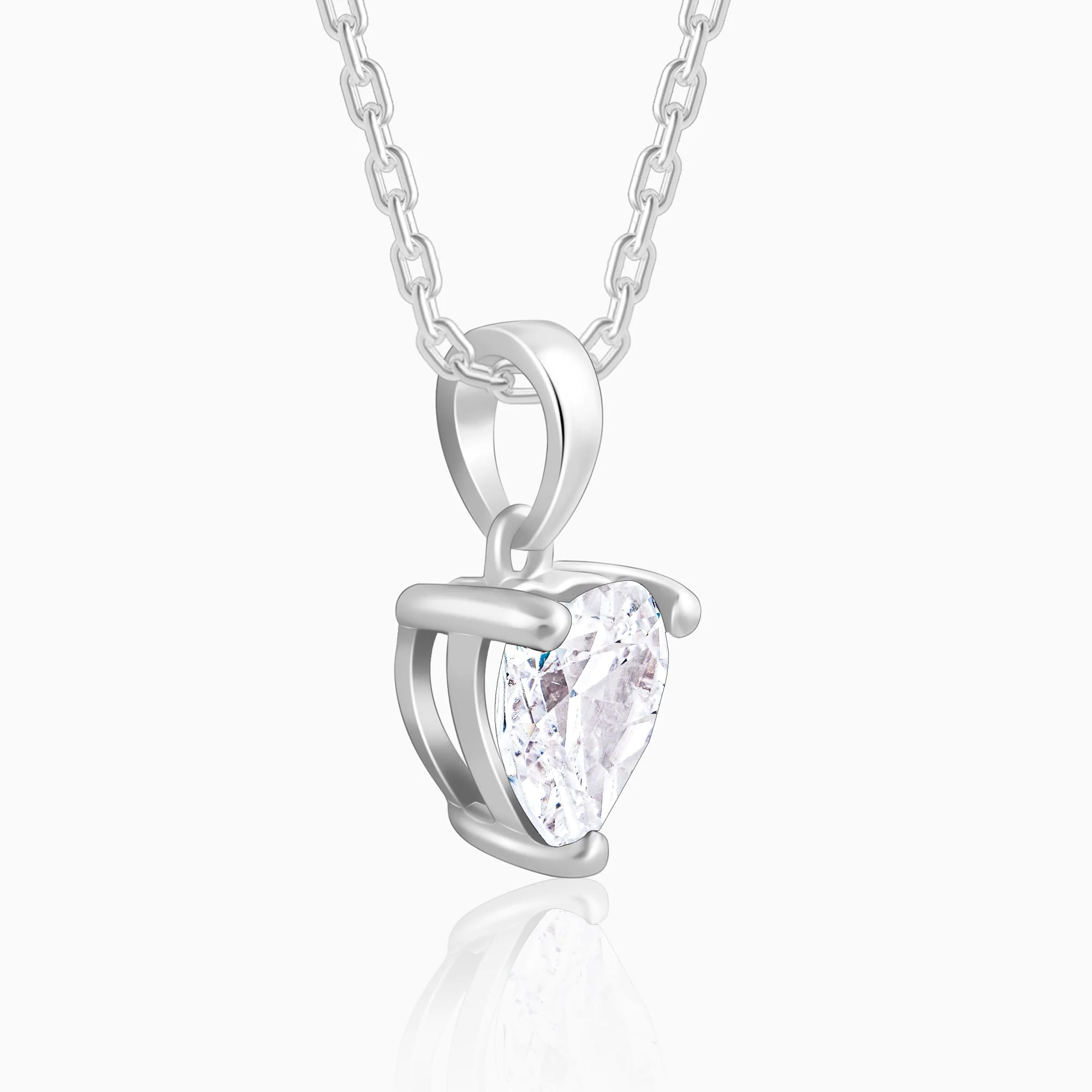 Anushka Sharma Silver Solitaire Heart  Pendant with Link Chain - Image 5
