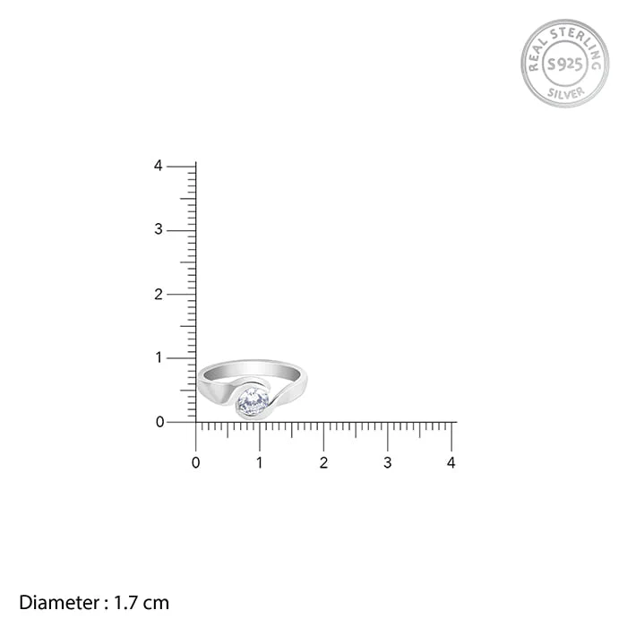 Silver Solitaire Twist Ring - Image 5