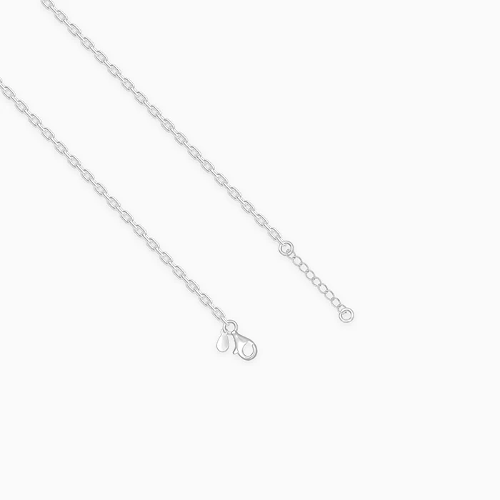 Silver Sparkle Minimalist Link Chain - Image 4
