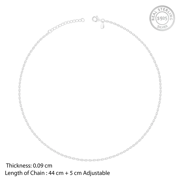 Silver Sparkle Minimalist Link Chain - Image 5