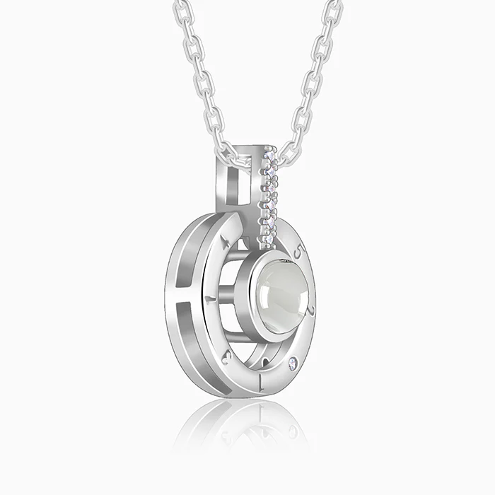 Silver A 100 I Love You Pendant With Link Chain - Image 5