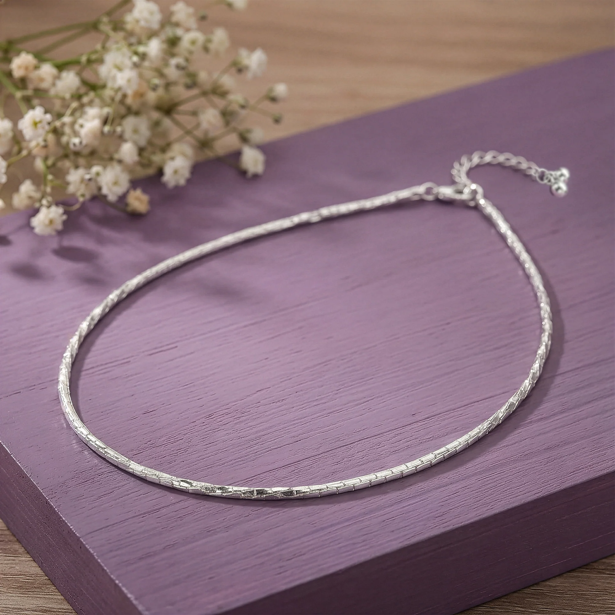 Silver Sparkling Light Anklet - Image 2