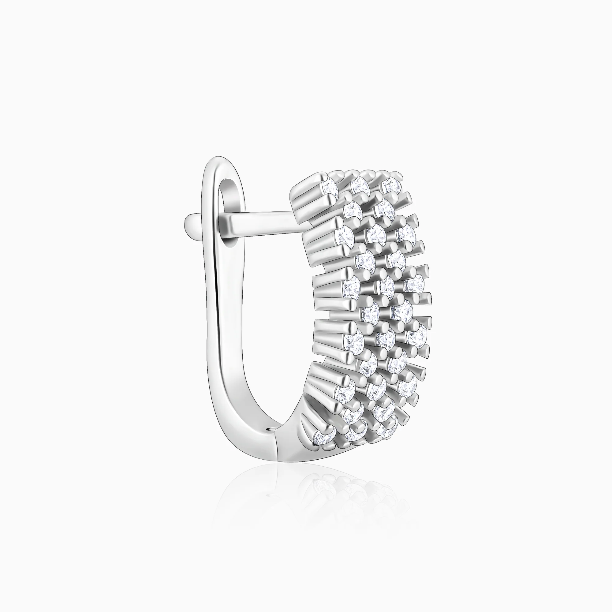 Silver Sparkling Shine Hoop Earrings - Image 4