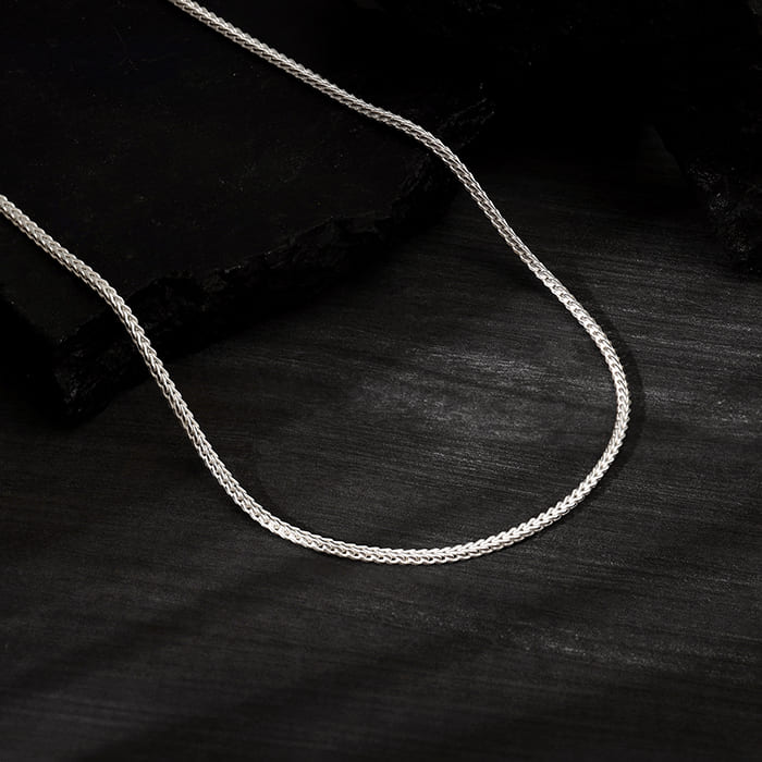 Silver Spiga Wheat Chain for Him - Image 2