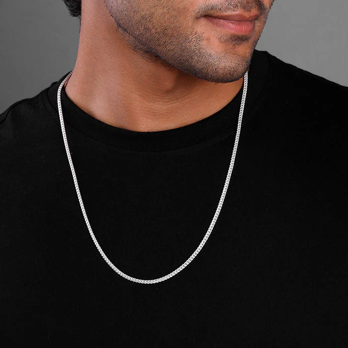 Silver Spiga Wheat Chain for Him - Image 3