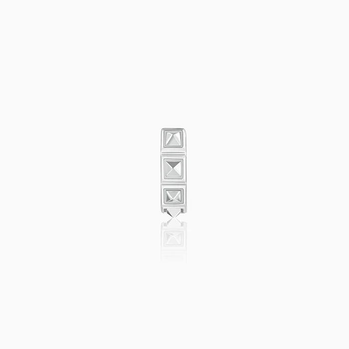 Silver Spike Hoop Earring For Him - Image 4