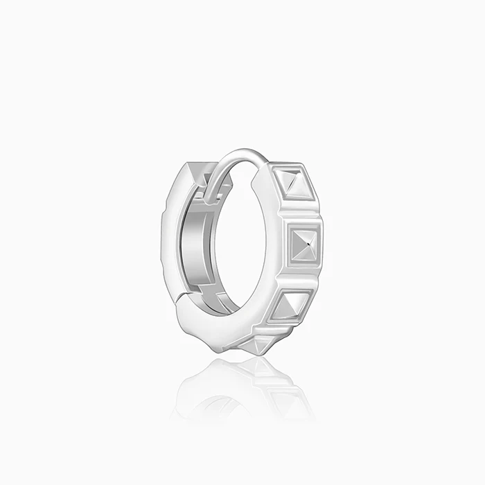 Silver Spike Hoop Earring For Him - Image 5