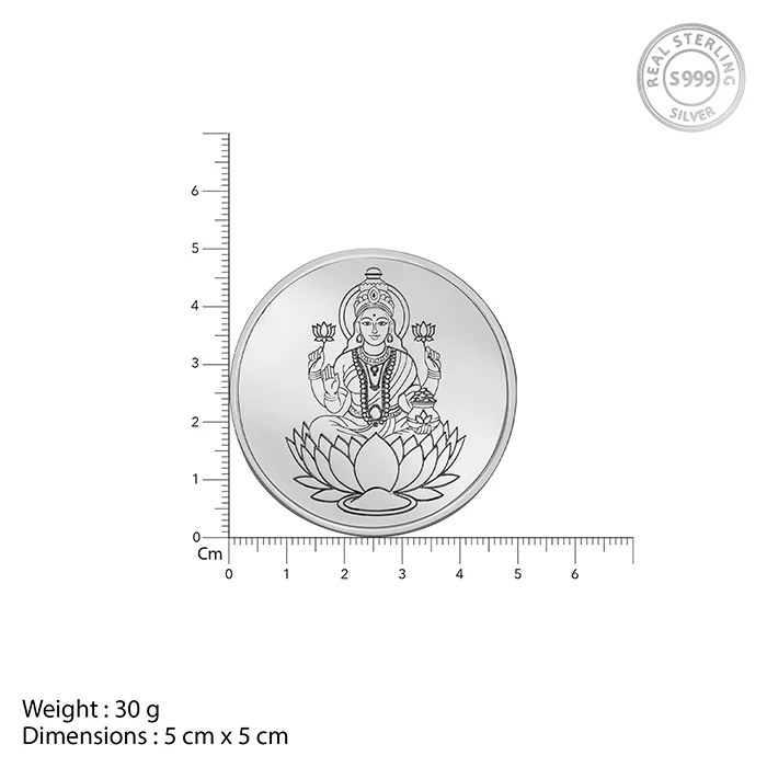 Silver Sri Lakshmi Coin - (30g) - Image 4