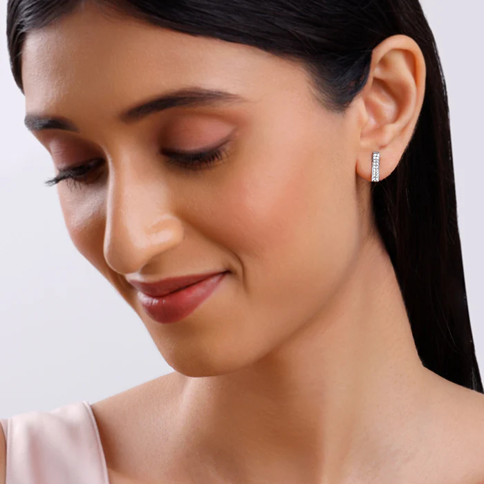 Silver Stellar Bar Earrings - Image 3