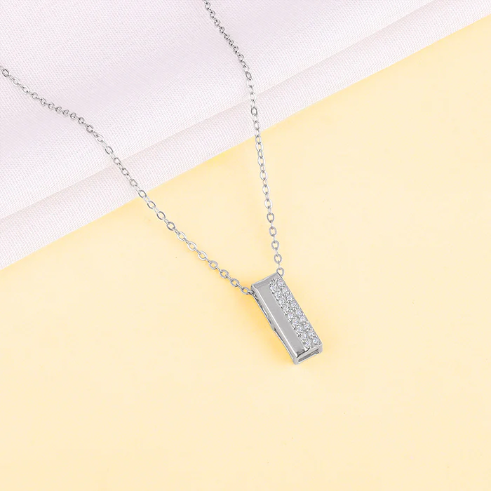 Silver Stellar Bar Pendant With Link Chain - Image 2
