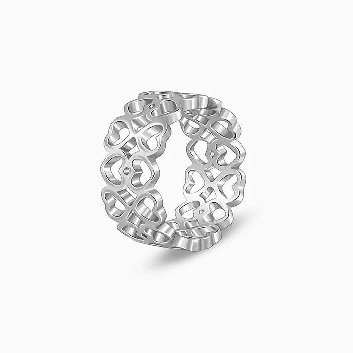 Silver Strong Heart Ring - Image 4