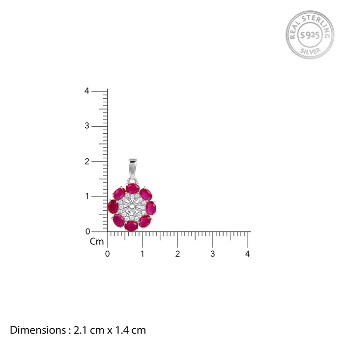 Silver Stunning Floret Pendant With Link Chain - Image 4