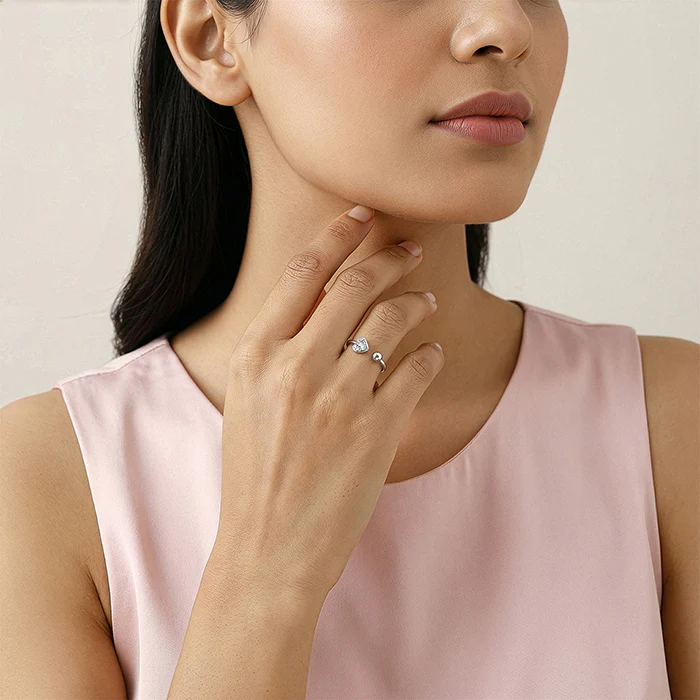 Silver Stylish Love Ring - Image 3