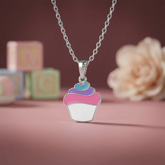 Silver Sugar Pop Kids Pendant With Link Chain - Image 2