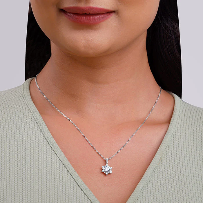 Silver Sunshine Pendant with Link Chain - Image 3
