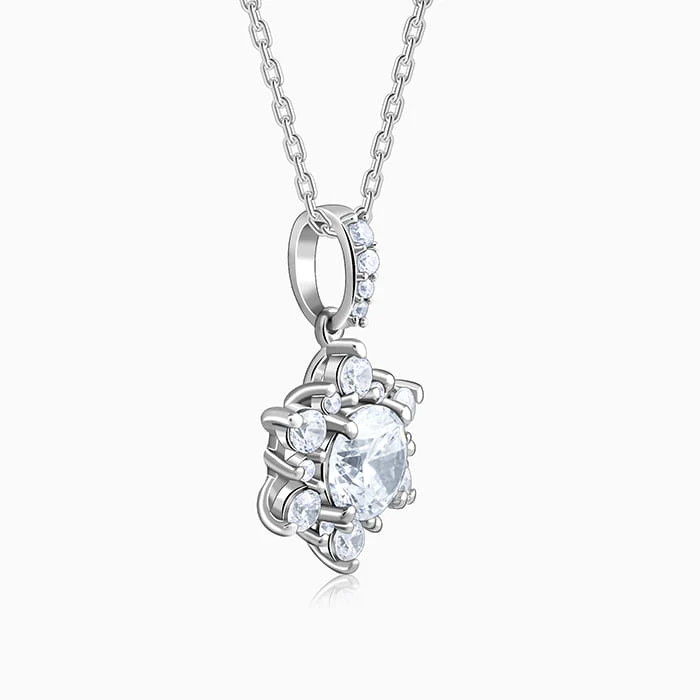 Silver Sunshine Pendant with Link Chain - Image 4
