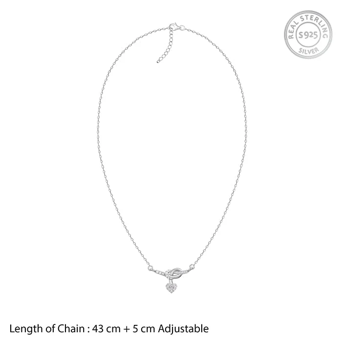 Silver Tied Heart Necklace - Image 6