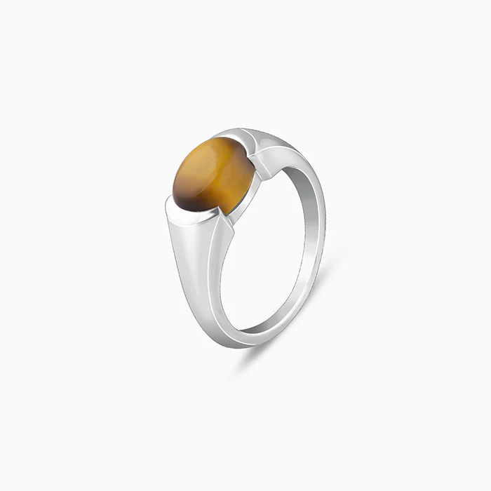 Silver Tiger Eye Men Ring For Him - Image 4