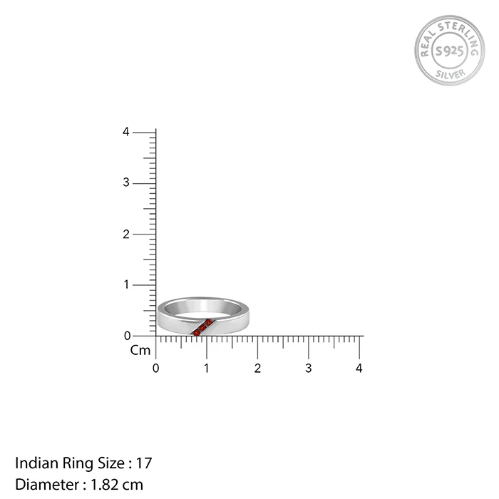 Silver Trend Garnet Ring For Him - Image 5