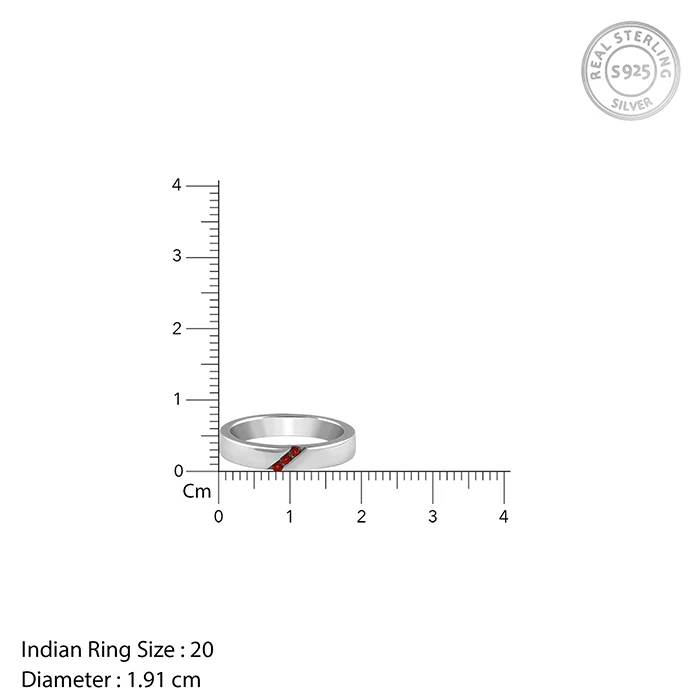 Silver Trend Garnet Ring For Him - Image 6
