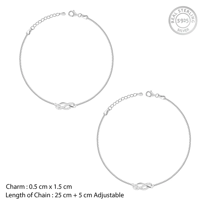 Silver Trendsetter Anklet - Image 4