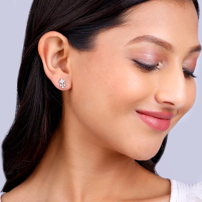 Silver Triad of Shine Earrings - Image 3
