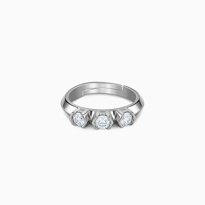 Silver Trinity Adjustable Ring