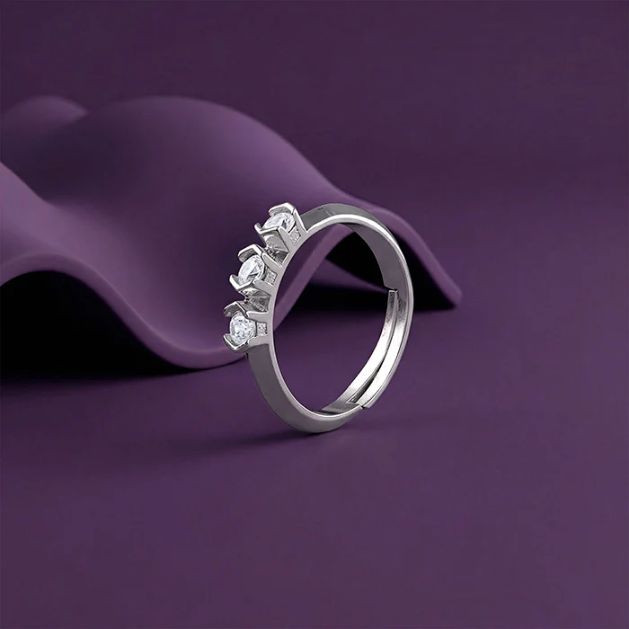 Silver Trinity Adjustable Ring - Image 2