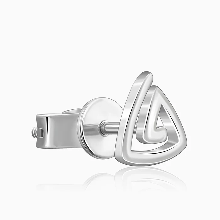 Silver Trinity Loop Stud For Him - Image 5