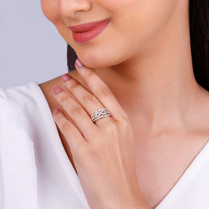 Silver Triple Infinity Ring - Image 3