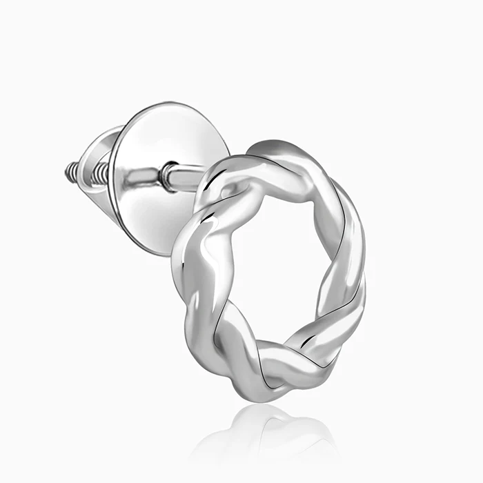 Silver Twist Halo Stud For Him - Image 4