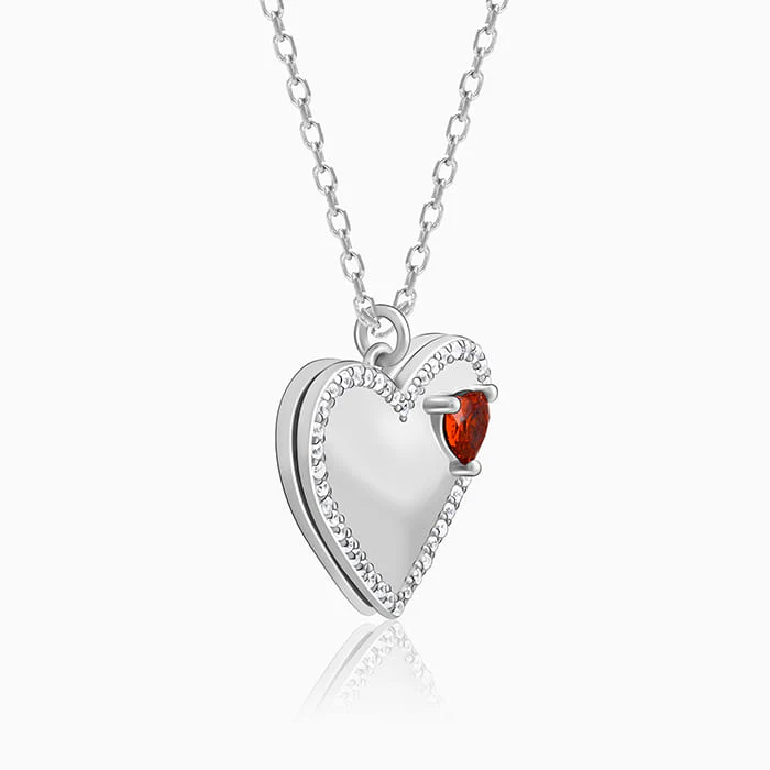 Silver Two Hearts Becoming One Pendant With Link Chain - Image 6