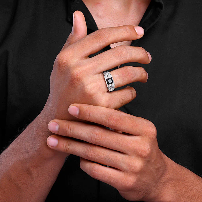 Silver Versatile Square Ring For Him - Image 3