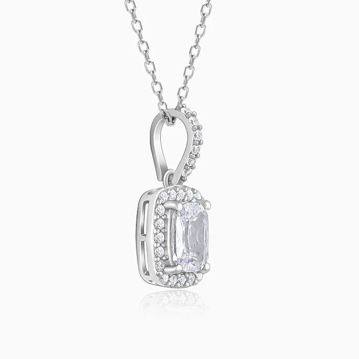Silver Vesper Pendant With Link Chain - Image 4