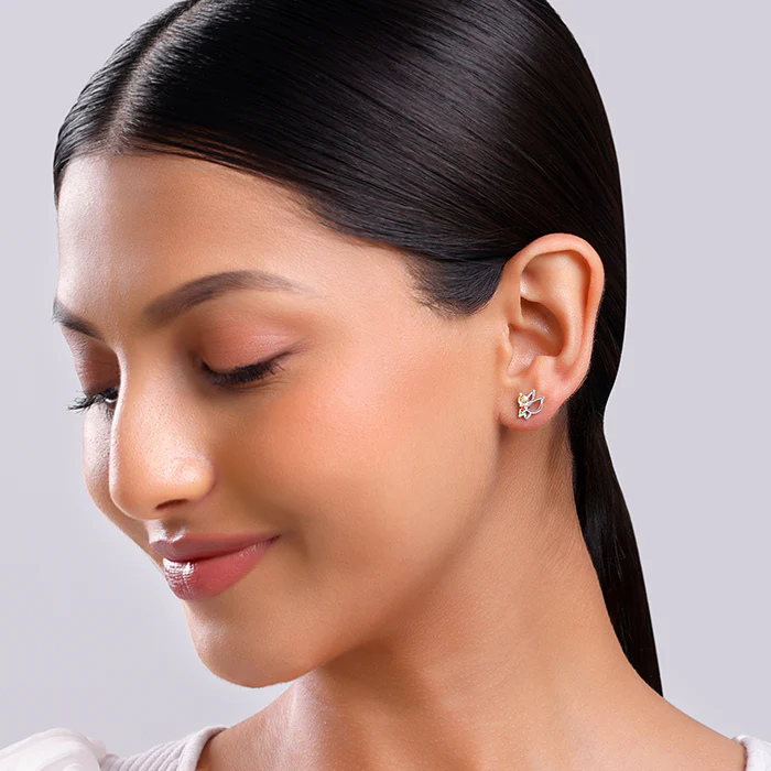 Silver Vibrant Butterfly Earrings - Image 3
