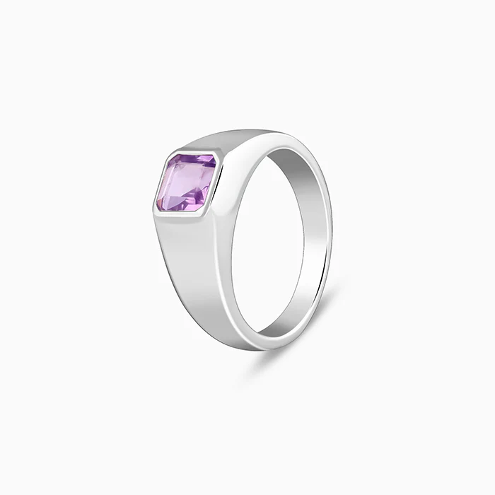 Silver Violet Edge Ring For Him - Image 4
