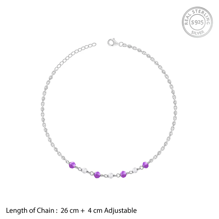 Silver Violet Tide Anklet - Image 4