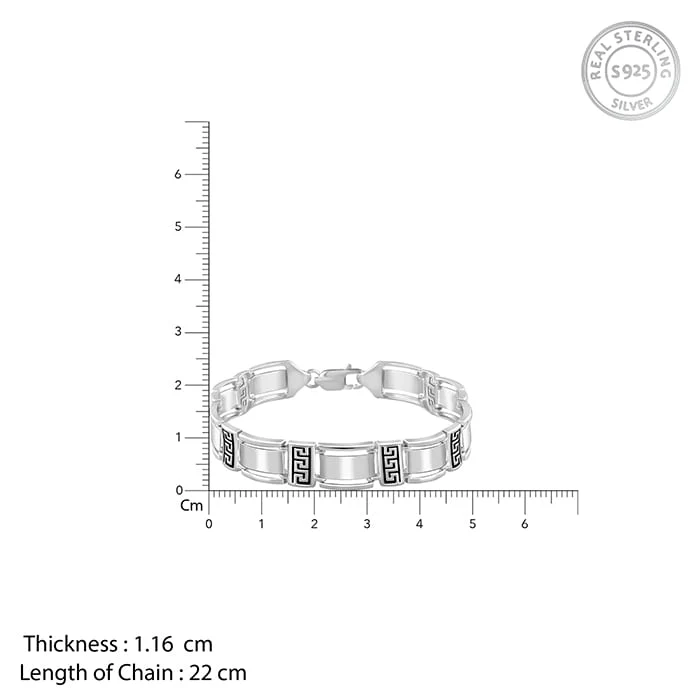 Silver Wave Bracelet For Him - Image 4