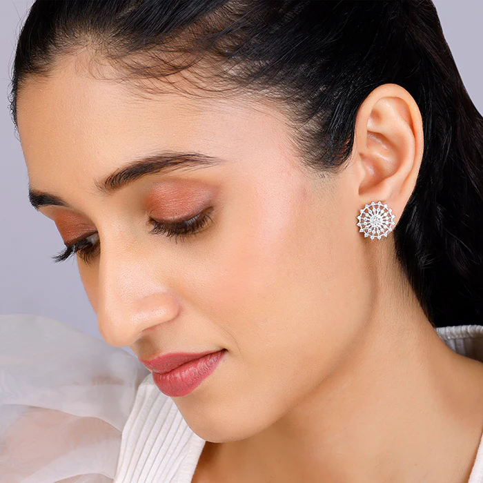 Silver Wheel of Life Earrings - Image 3