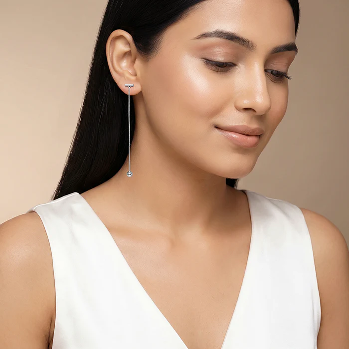 Silver Whisper Shoulder Duster Earrings - Image 3